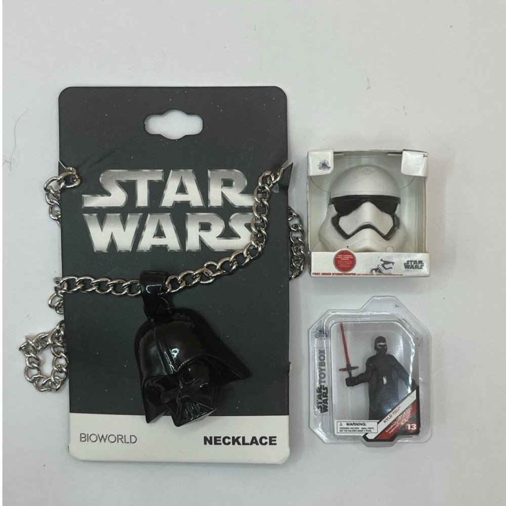 Star Wars Bundle Darth Vader Necklace and Disney Mini Figures